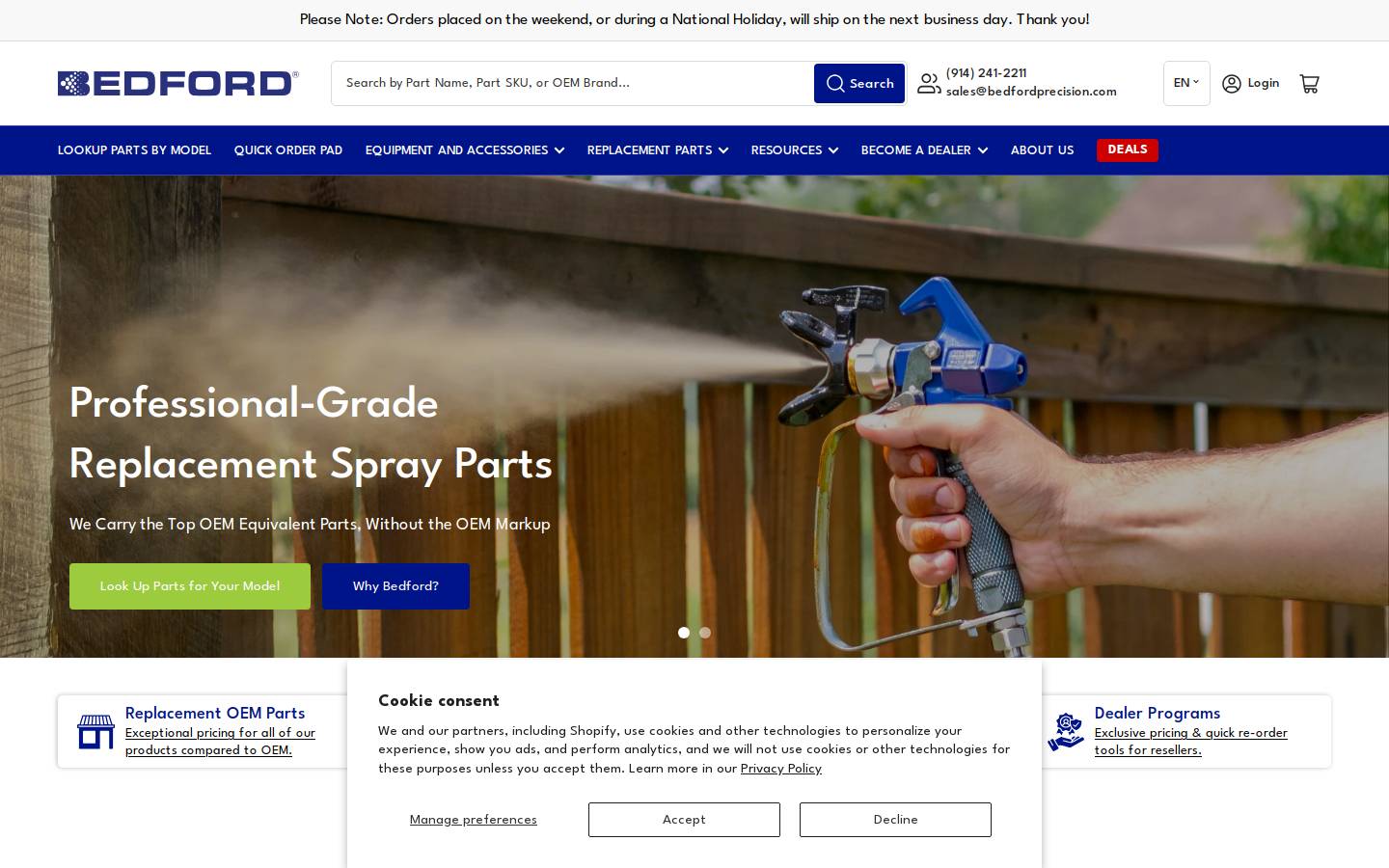 bedfordprecision.com homepage screenshot