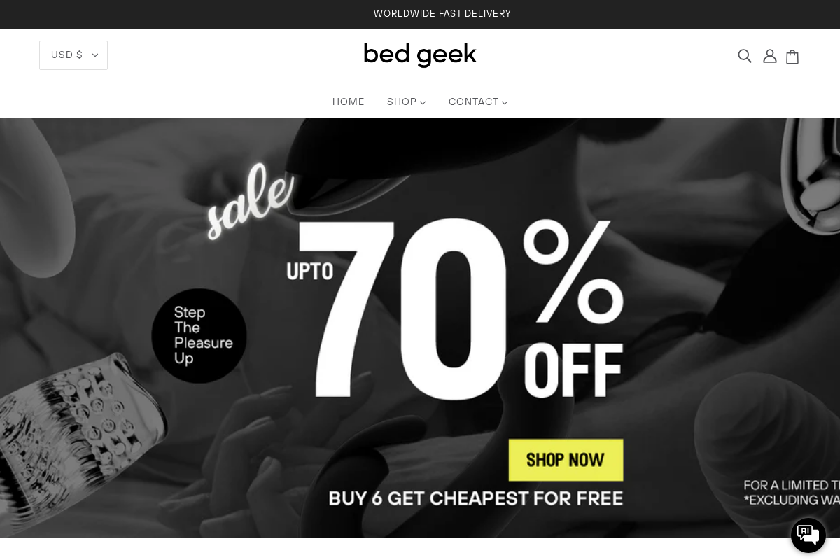 bed geek homepage screenshot