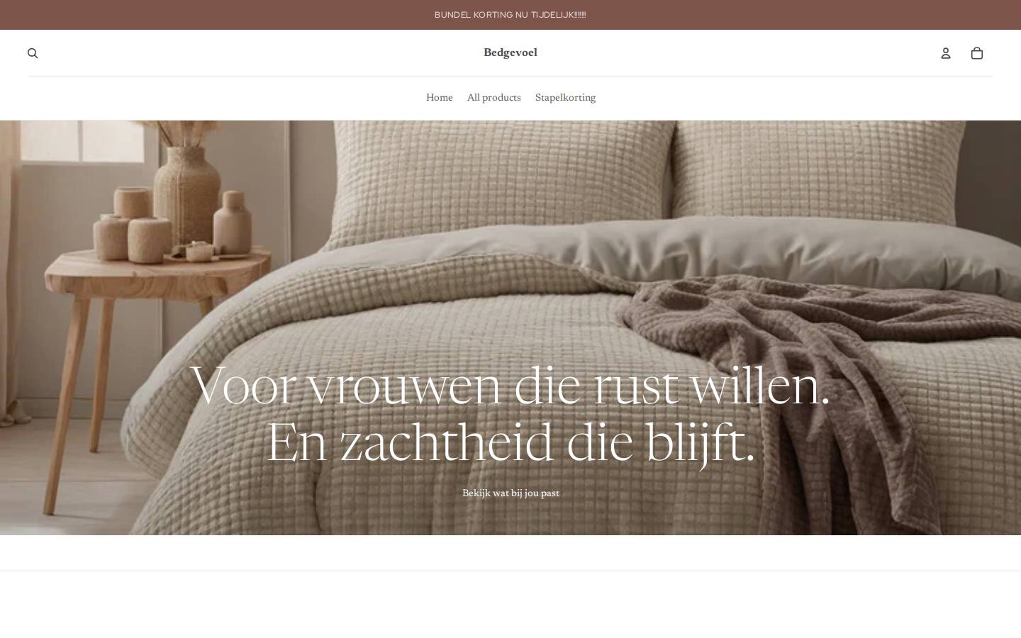 Bedgevoel homepage screenshot