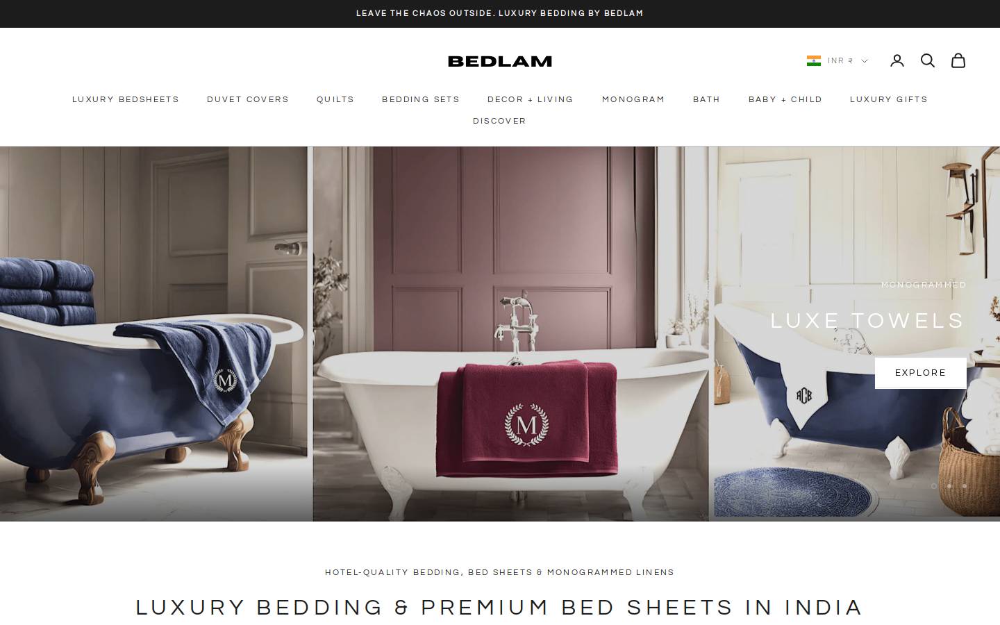 bedlam.store homepage screenshot