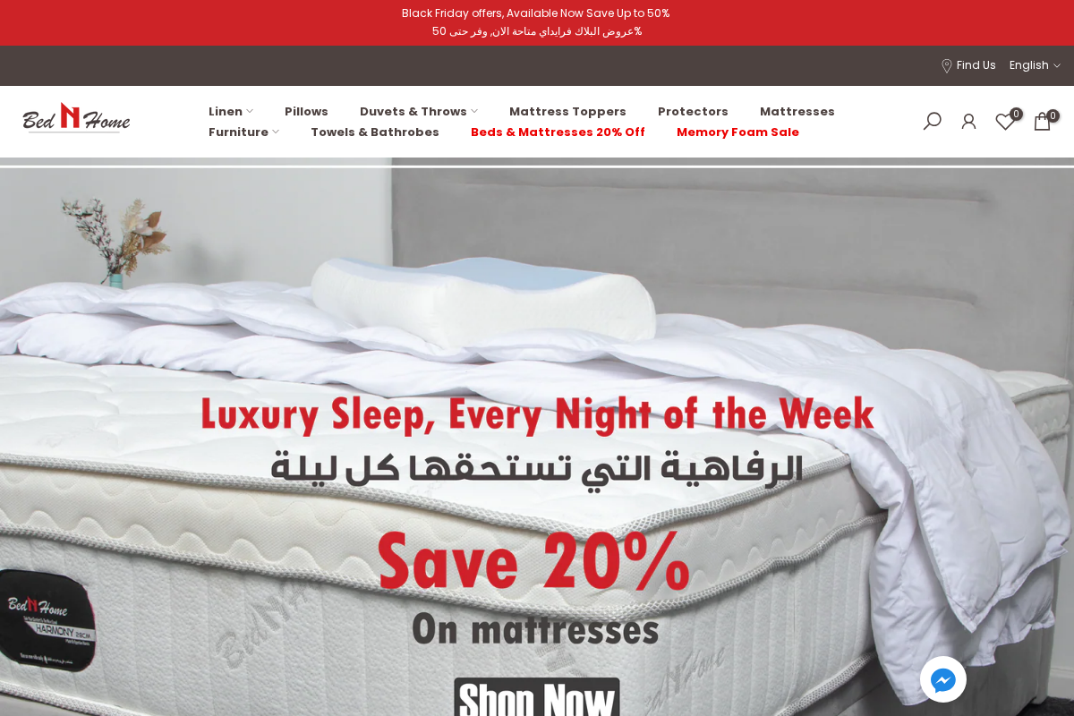 BedNHome homepage screenshot