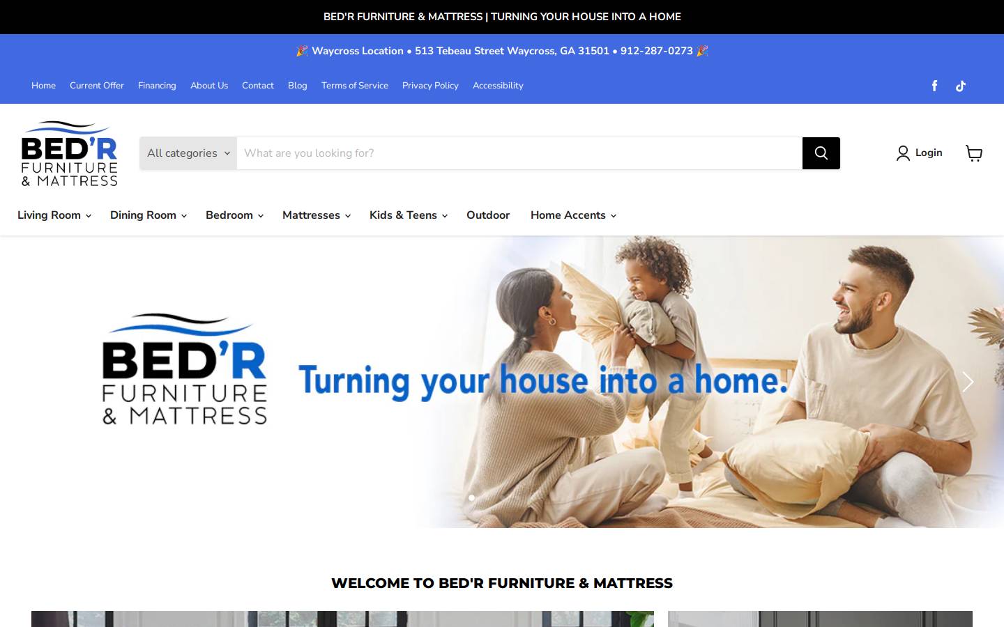 bedrfurnitureandmattress.com homepage screenshot