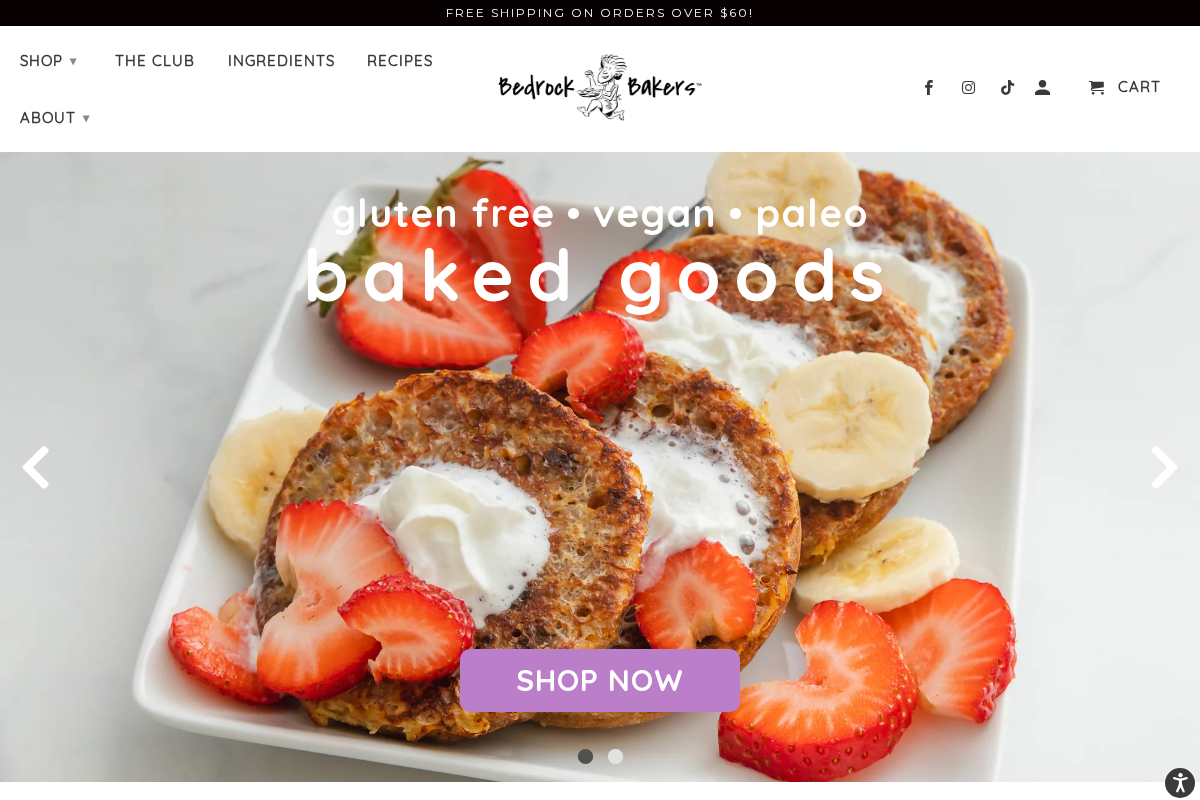 Bedrock Bakers homepage screenshot