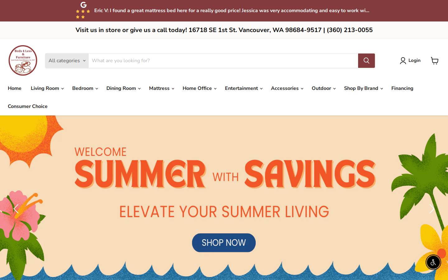 beds4lessfurniture.com homepage screenshot