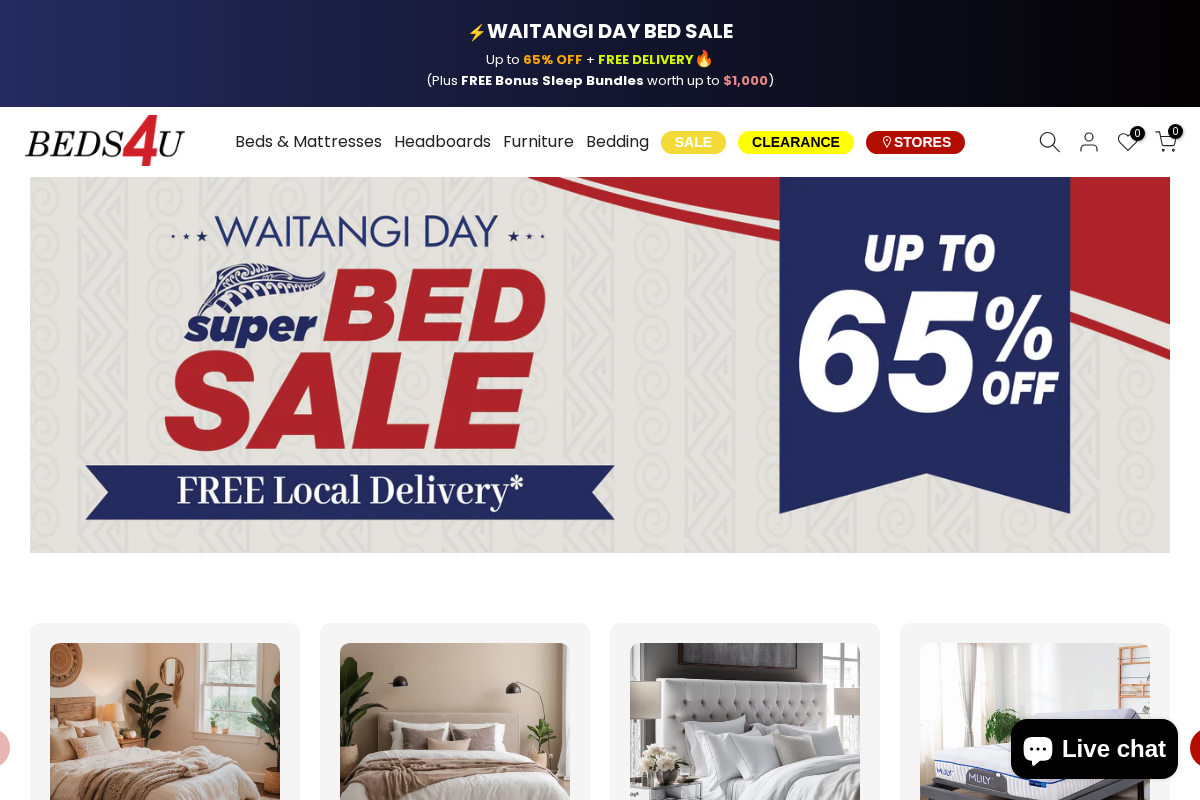 Beds4U New Zealand homepage screenshot