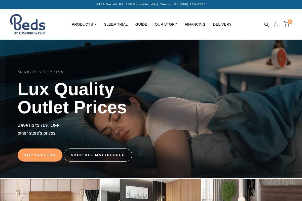 bedsbytomorrow.com homepage screenshot