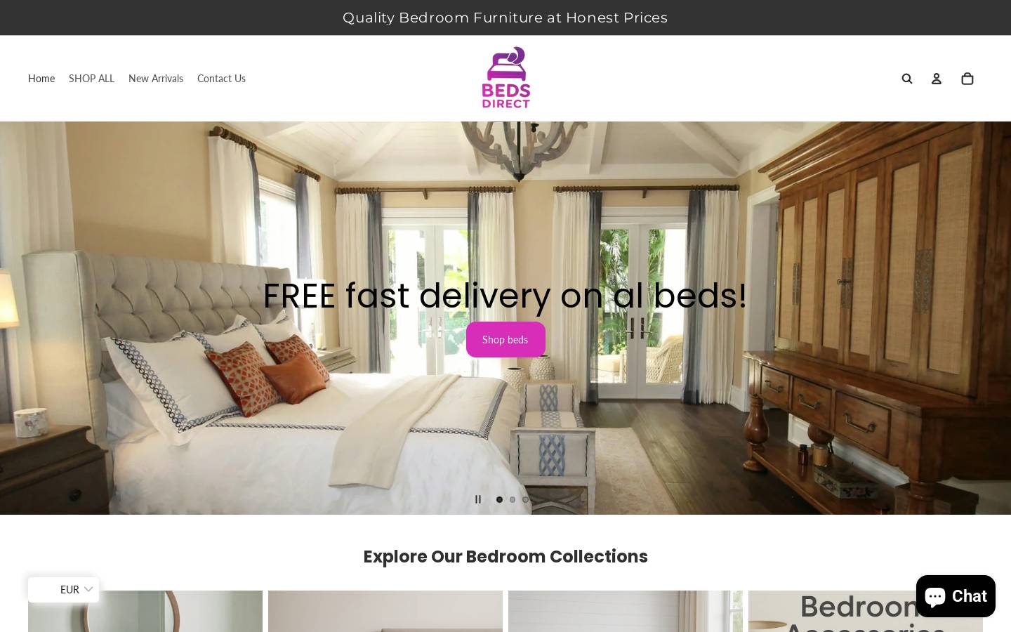 Bedsdirect homepage screenshot