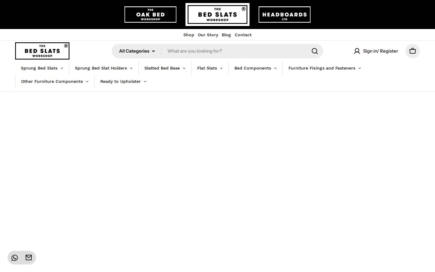 Bedslats homepage screenshot