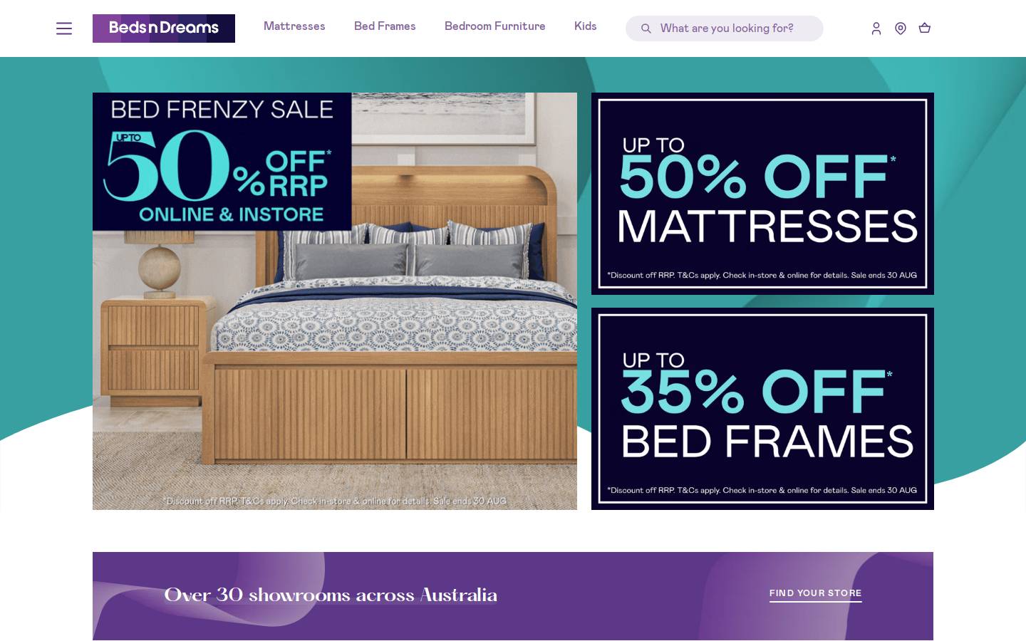 Beds n Dreams homepage screenshot