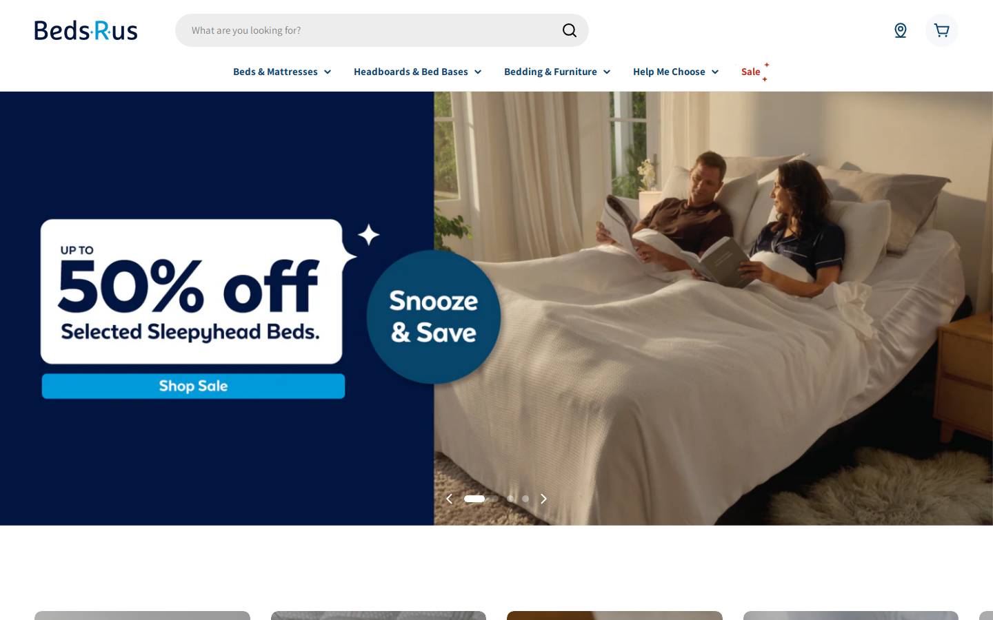 bedsrus.co.nz homepage screenshot