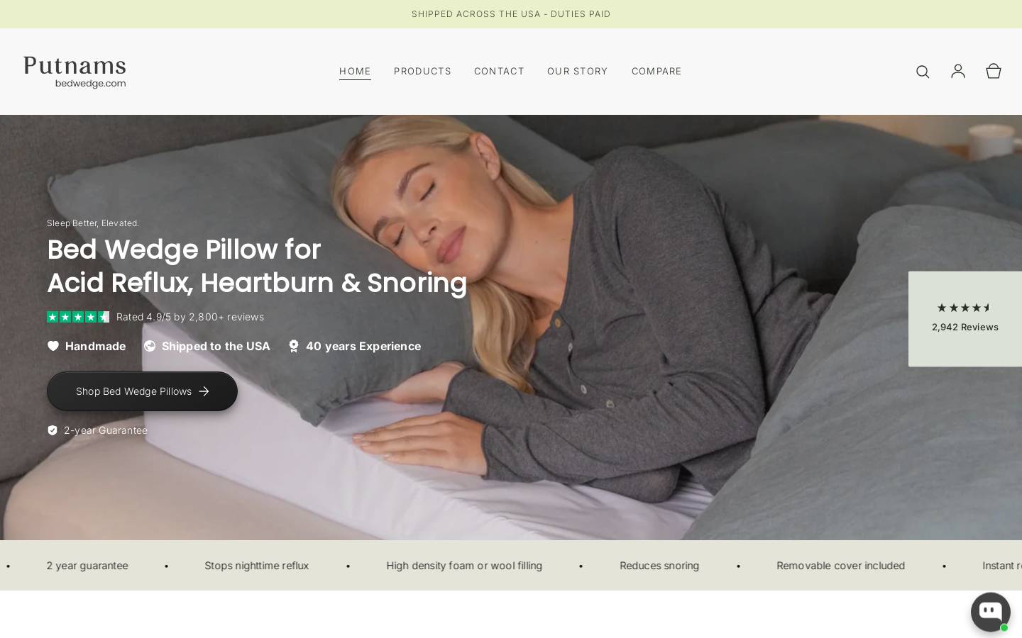 bedwedge.com homepage screenshot