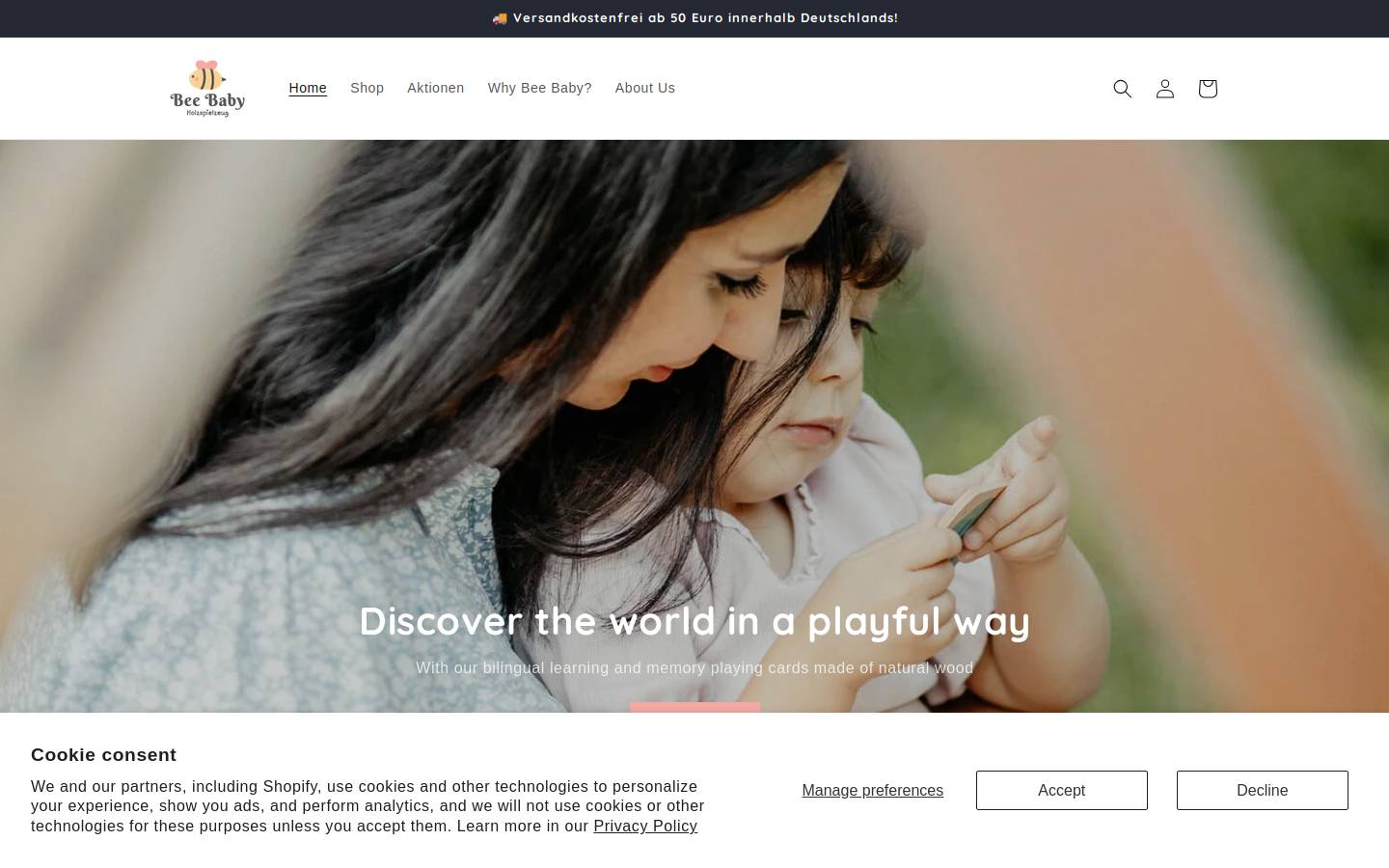 bee-baby.com homepage screenshot