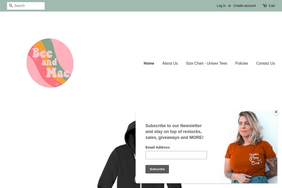 beeandmae.com homepage screenshot