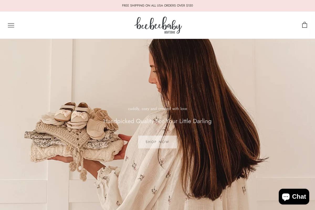 beebeebabyboutique.com homepage screenshot