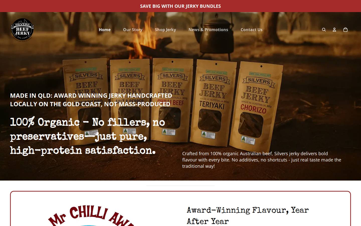 beefjerkybysilvers.com.au homepage screenshot