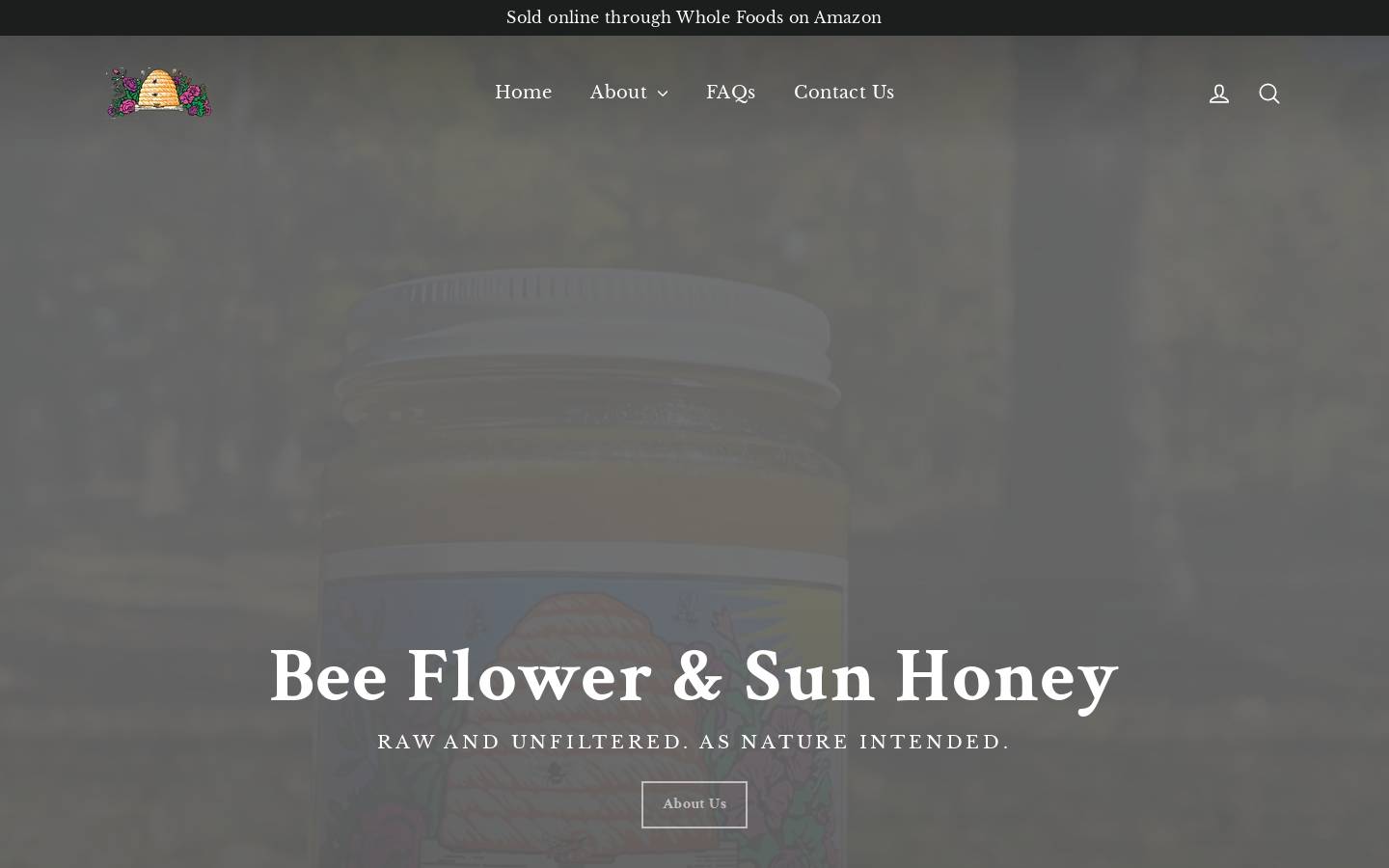 beeflowerandsunhoney.com homepage screenshot