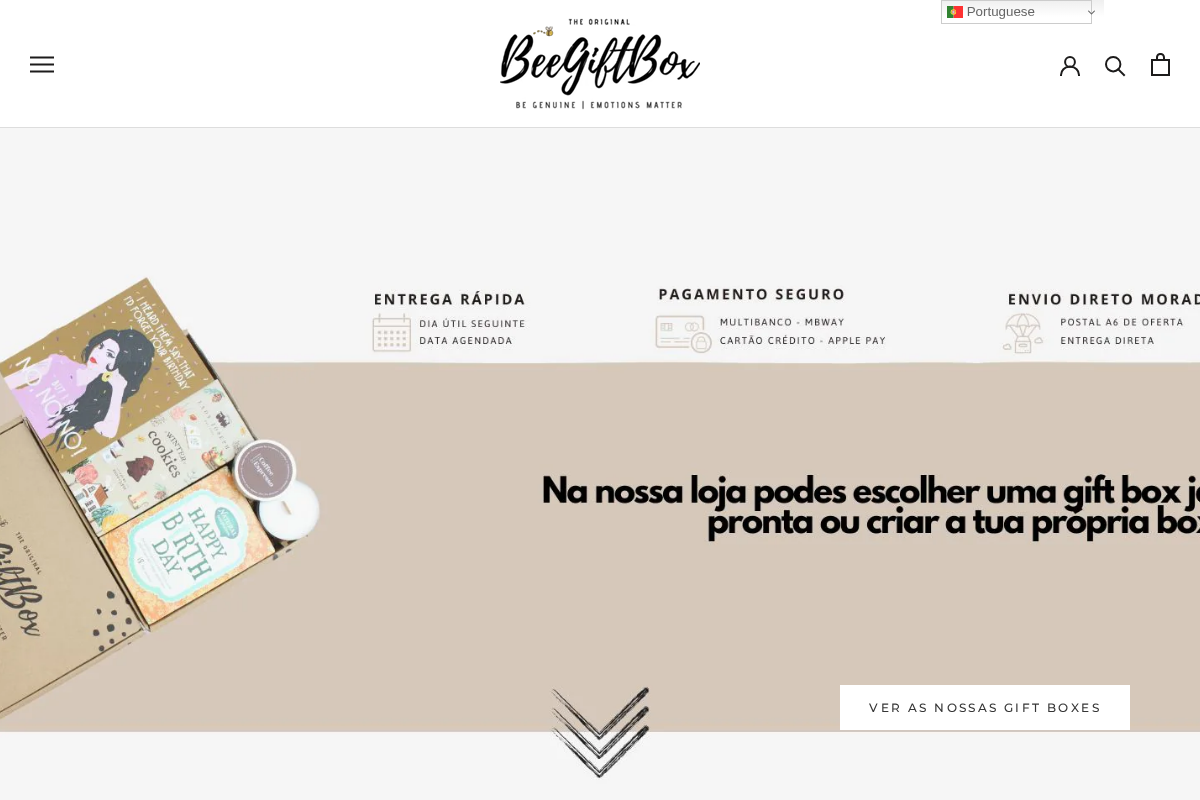 BeeGiftBox - Loja Presentes homepage screenshot
