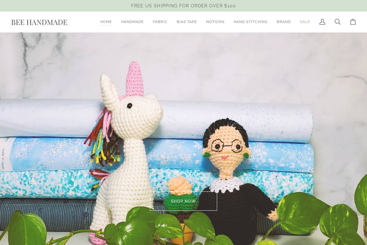 beehandmade.com homepage screenshot