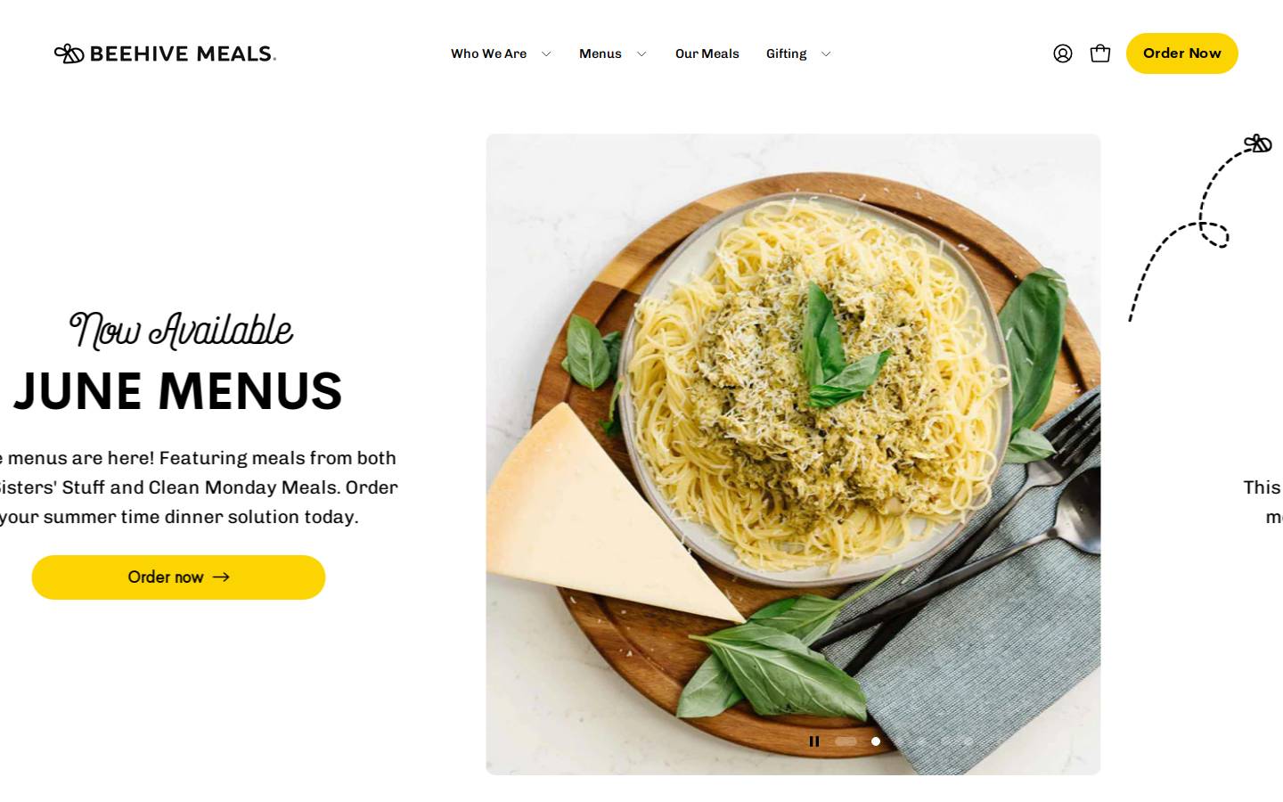 beehivemeals.com homepage screenshot