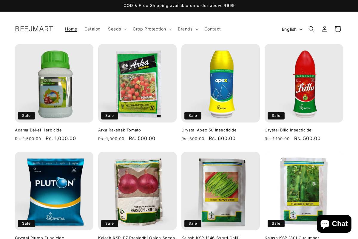 Beejmart India homepage screenshot