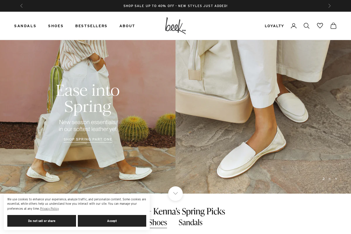 beek homepage screenshot