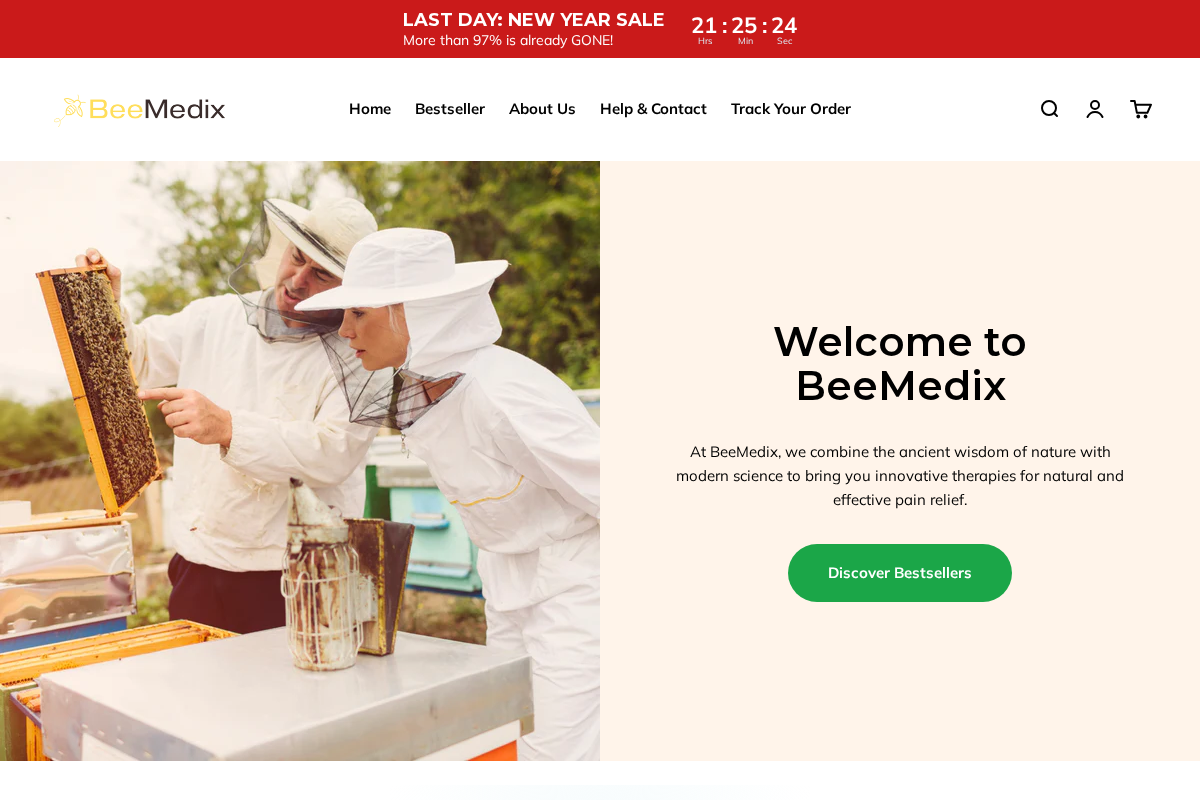 Beemedix homepage screenshot