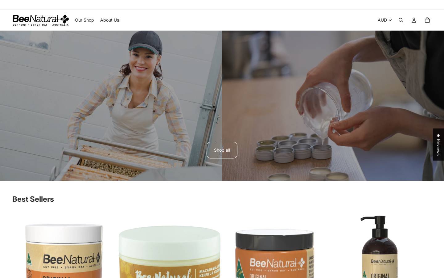 beenatural.com.au homepage screenshot