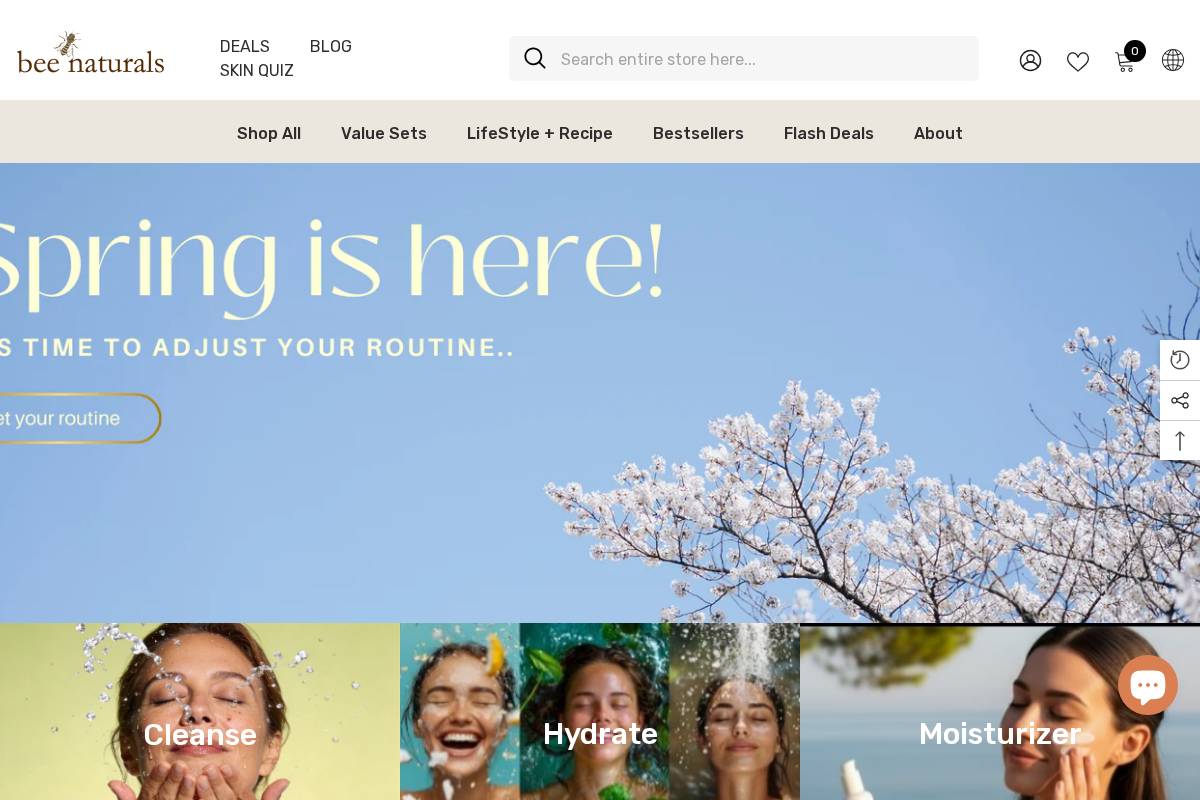 beenaturals.com homepage screenshot