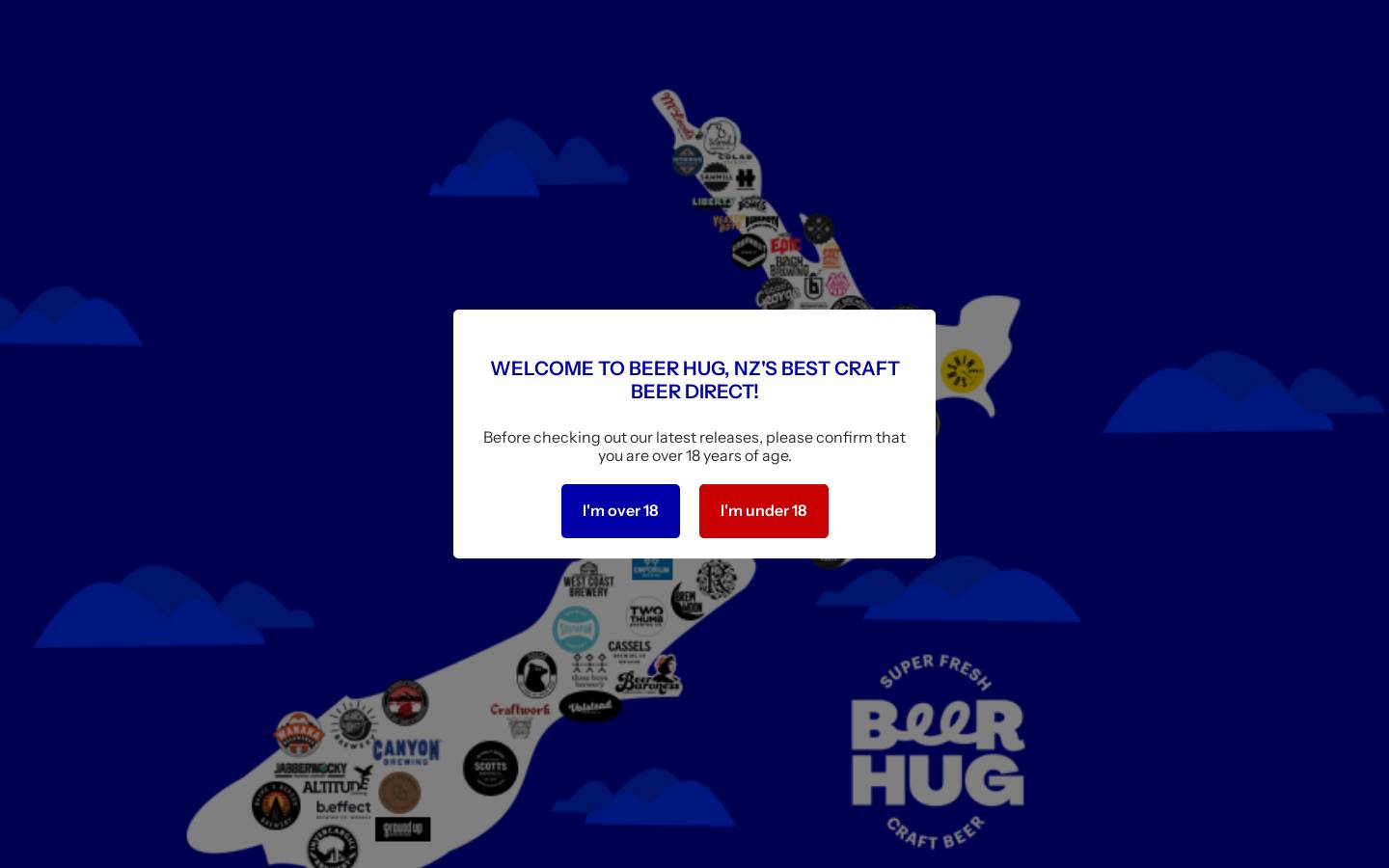 beerhug.co.nz homepage screenshot
