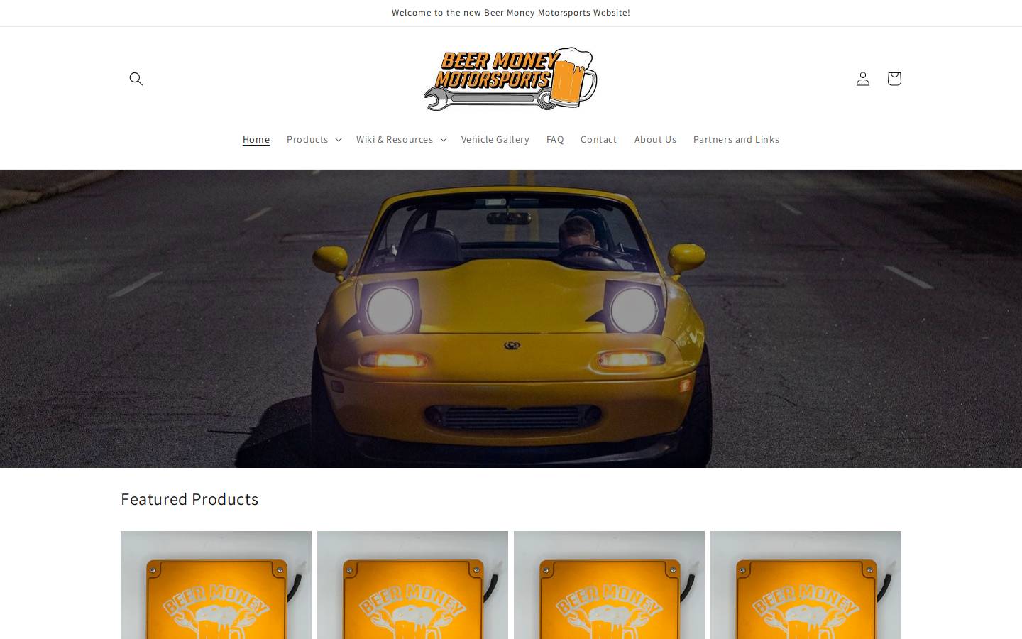 beermoneymotorsports.com homepage screenshot