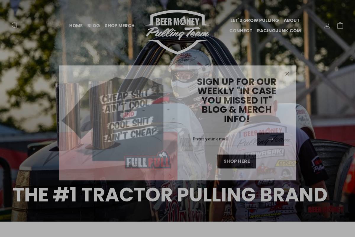 beermoneypullingteam.com homepage screenshot