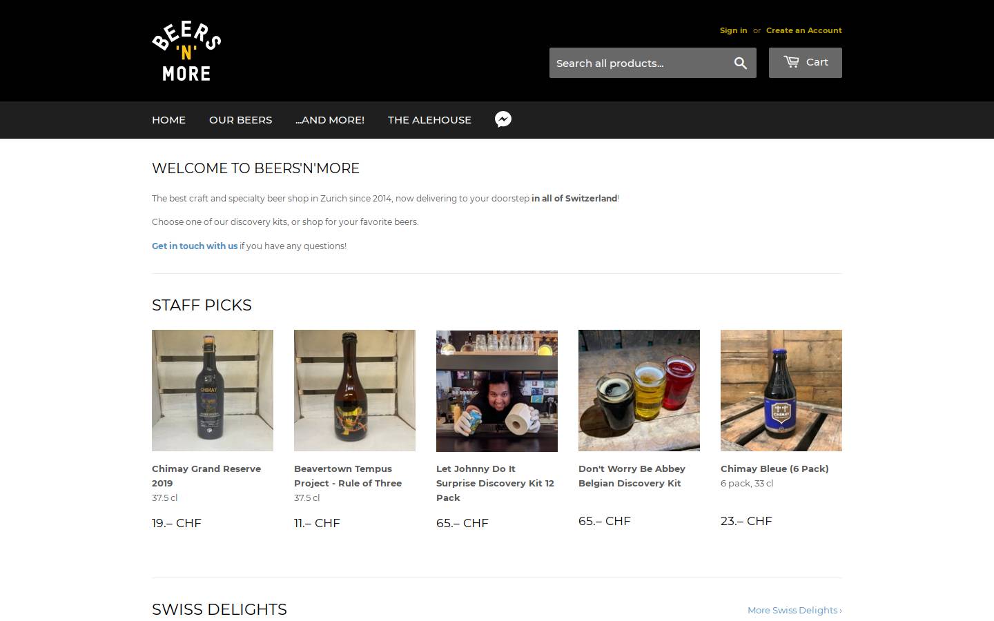 beersnmore.com homepage screenshot