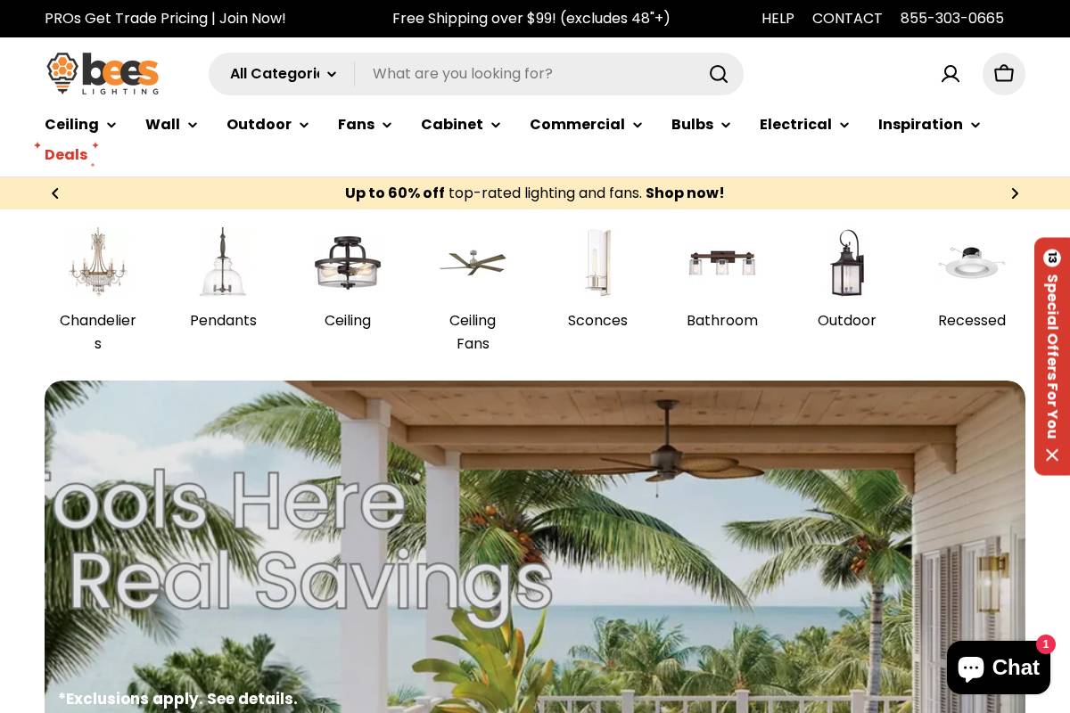 Bees Lighting homepage screenshot