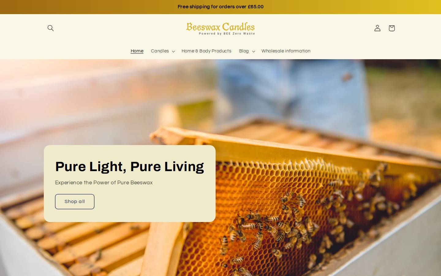 Beeswaxcandle homepage screenshot