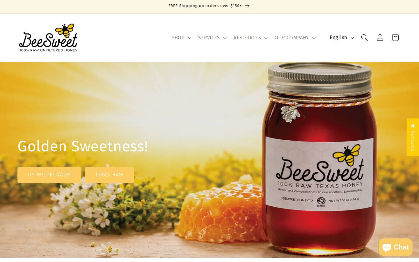 beesweethoneytx.com homepage screenshot