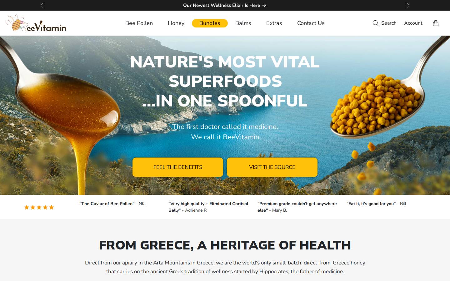 beevitamin.com homepage screenshot