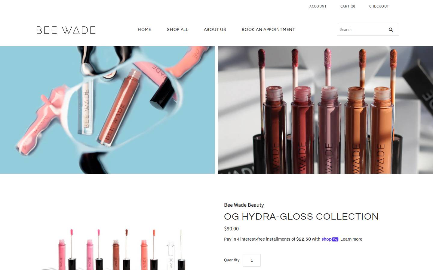 beewadebeauty.com homepage screenshot
