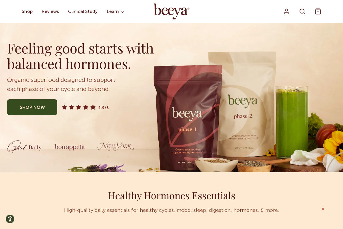 beeyawellness.com homepage screenshot
