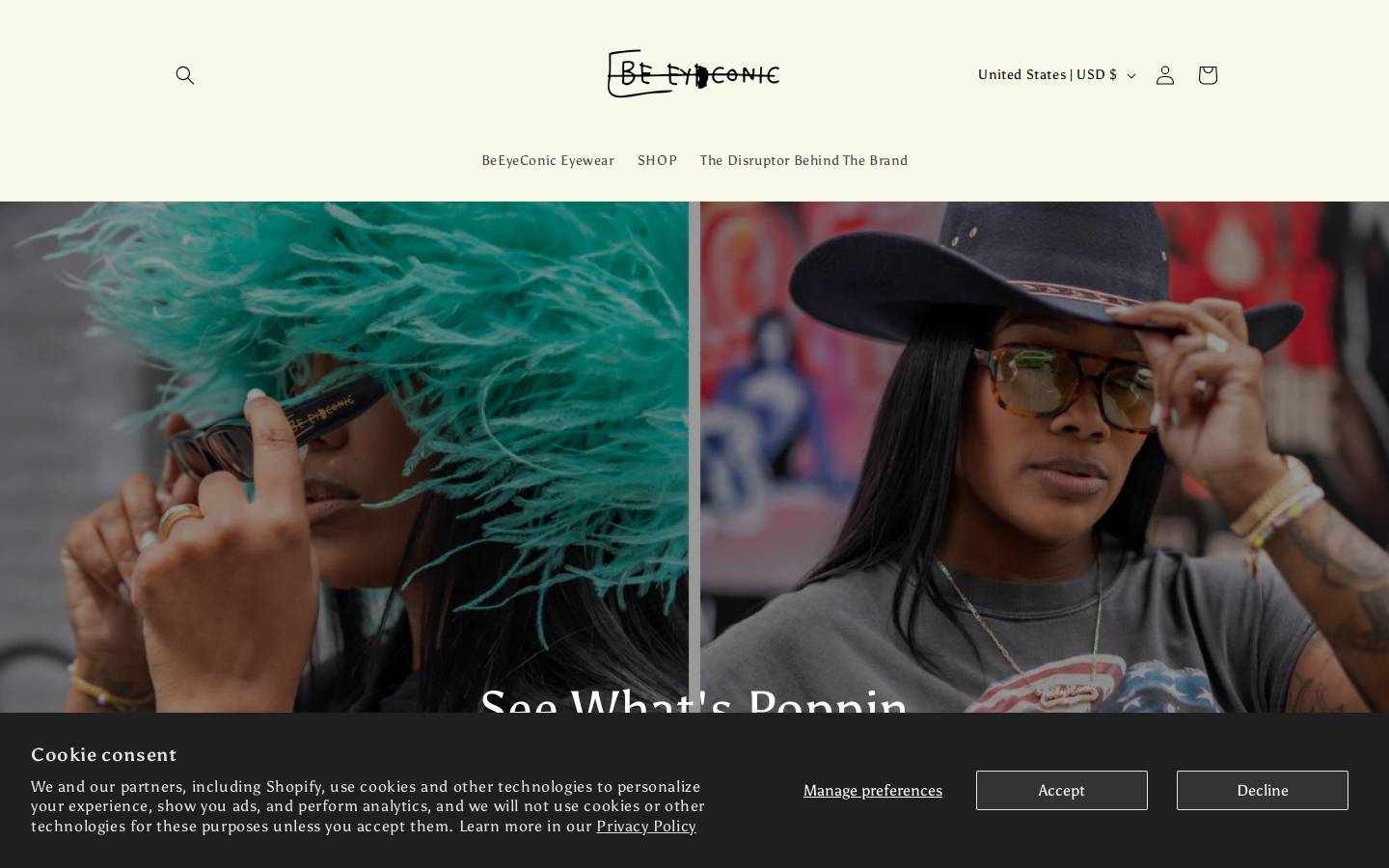 beeyeconic.com homepage screenshot