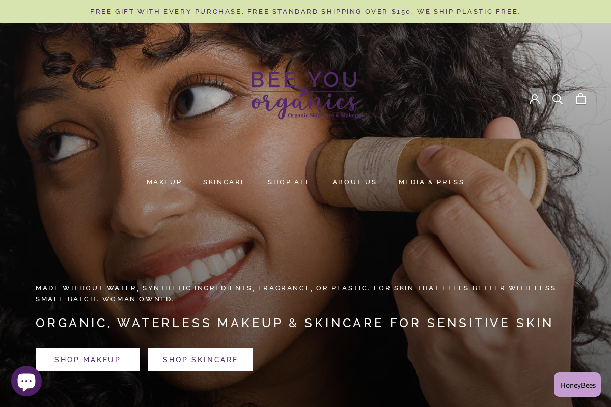 beeyouorganics.com homepage screenshot