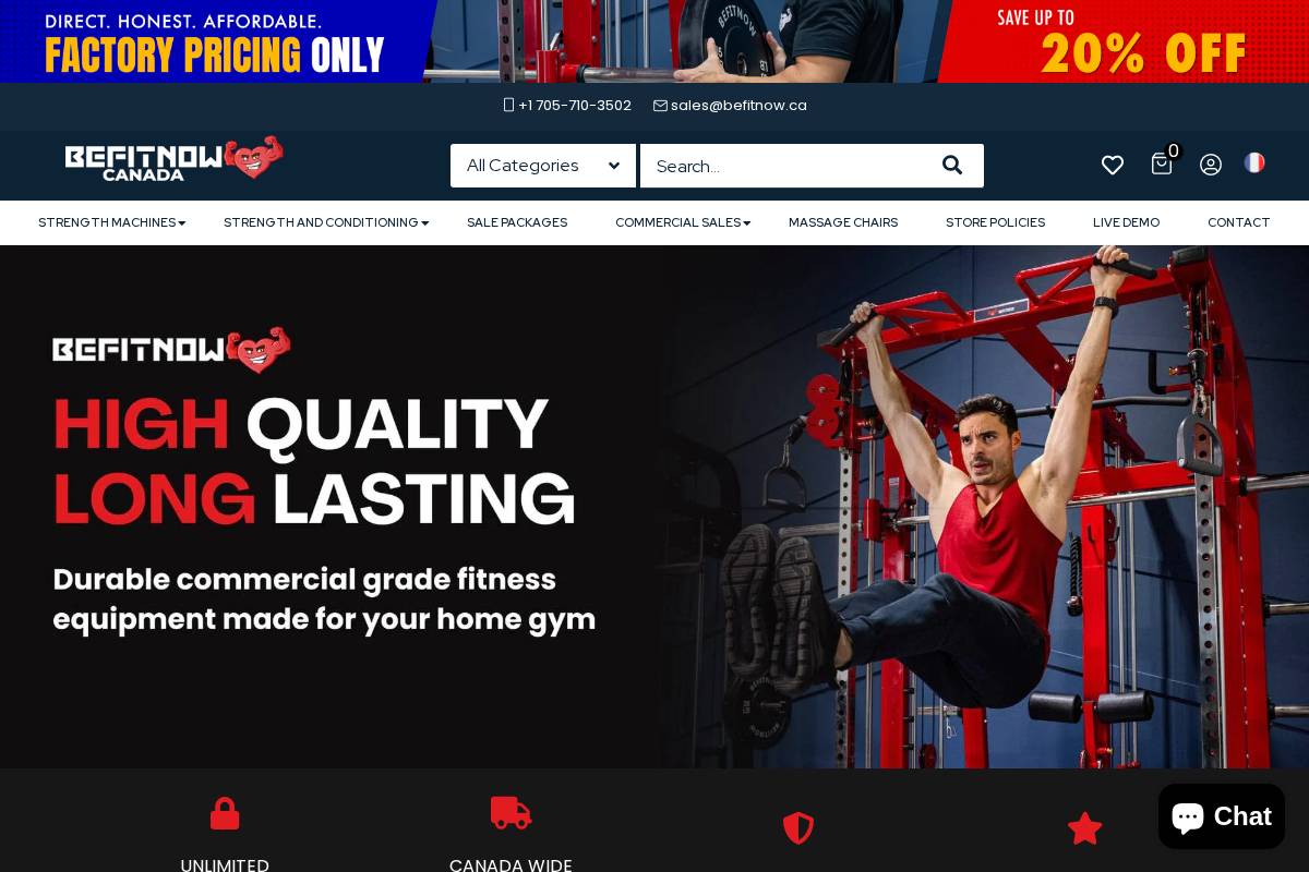 Befitnow homepage screenshot