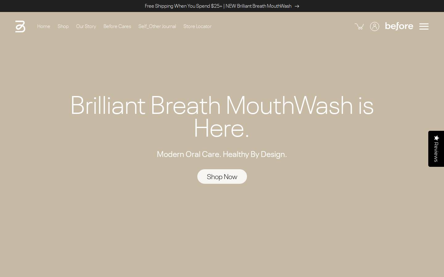 beforecompany.com homepage screenshot