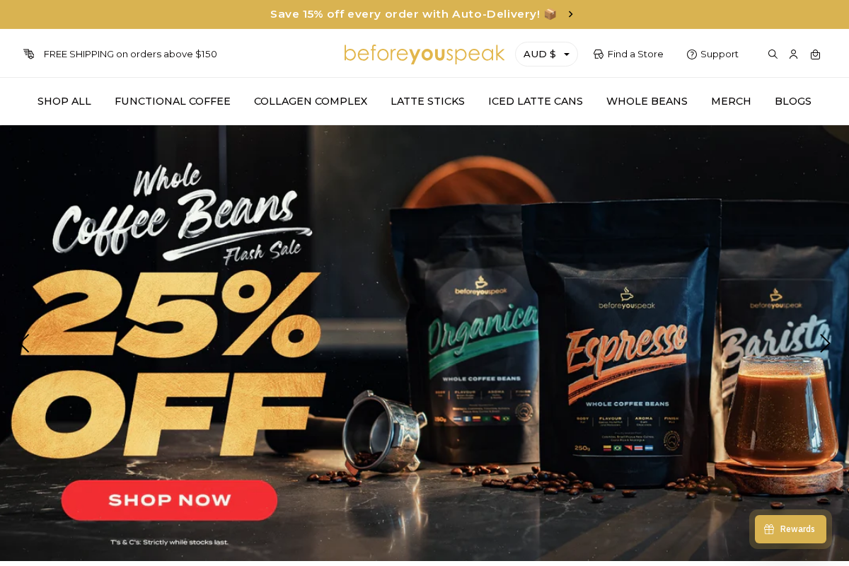 beforeyouspeakcoffee.com homepage screenshot