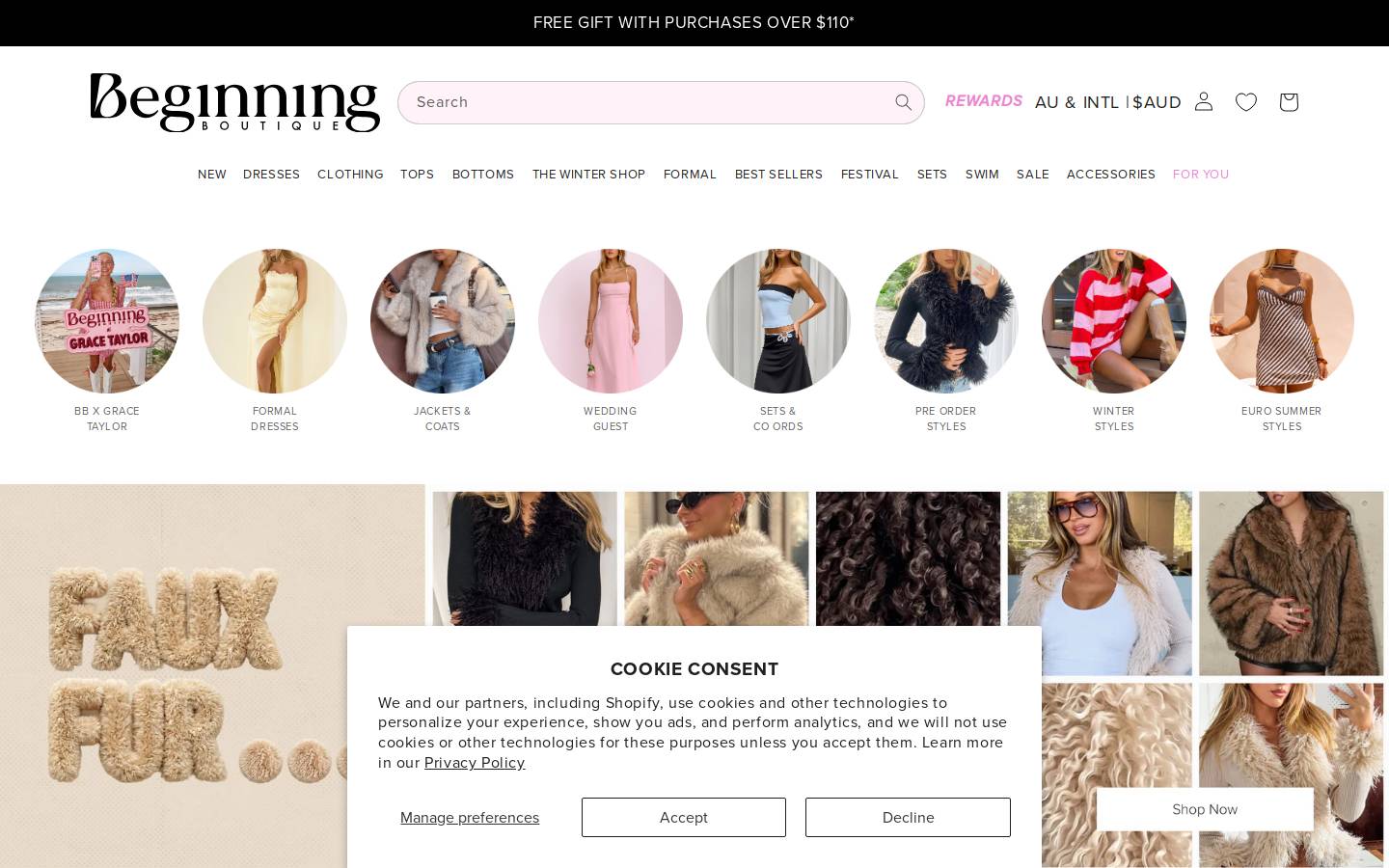 Beginning Boutique homepage screenshot
