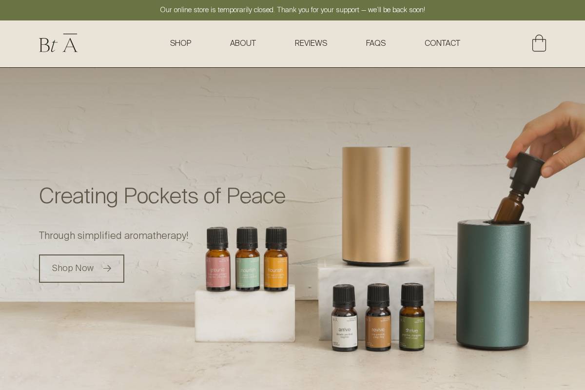 begintoarrive.com homepage screenshot