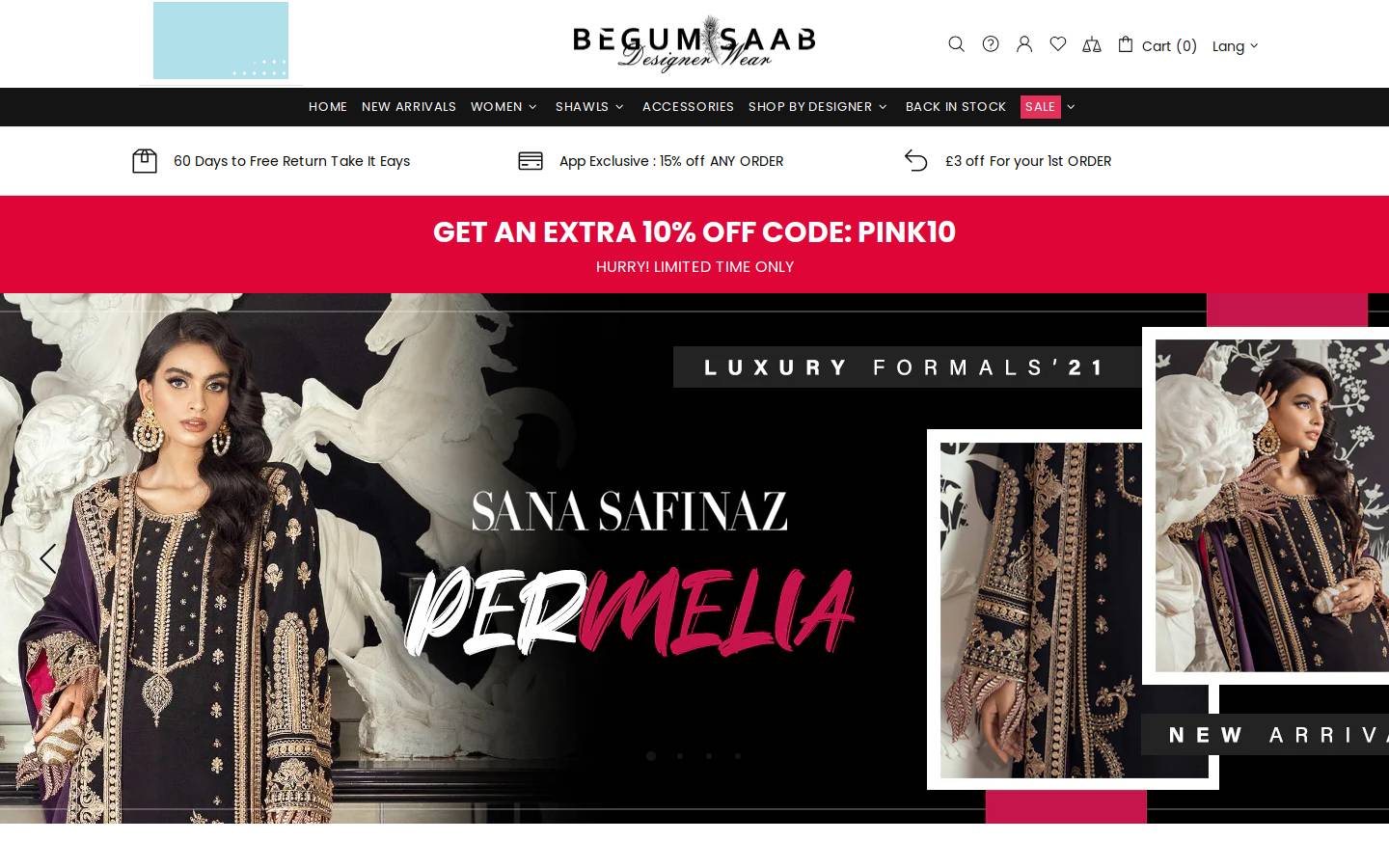 begumsaab.com homepage screenshot