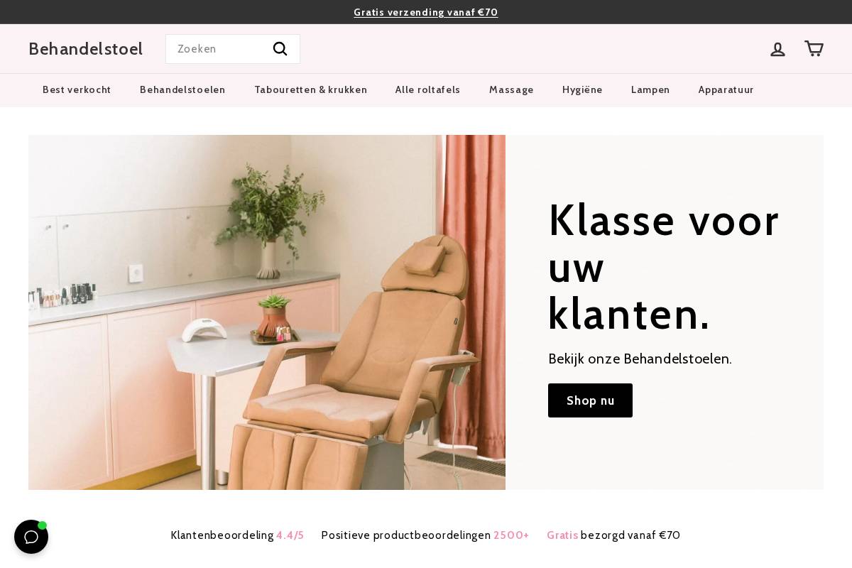 Behandelstoelshop homepage screenshot