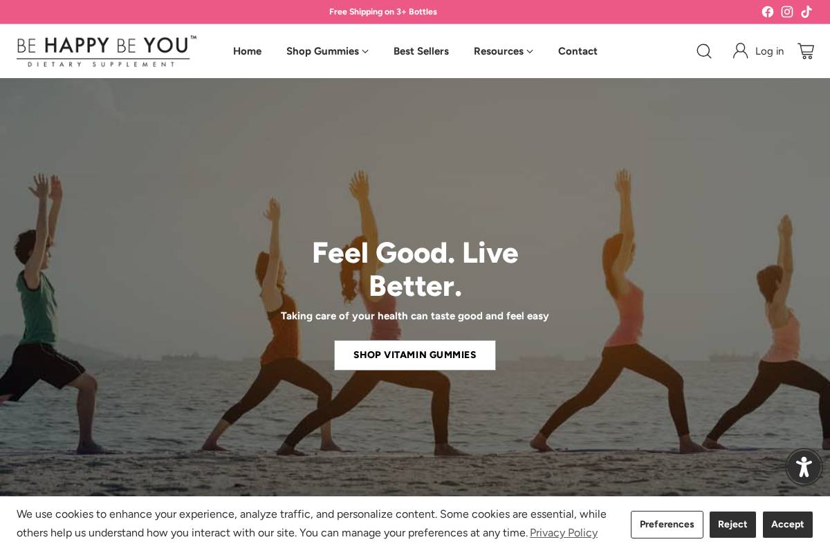 behappybeyou.net homepage screenshot