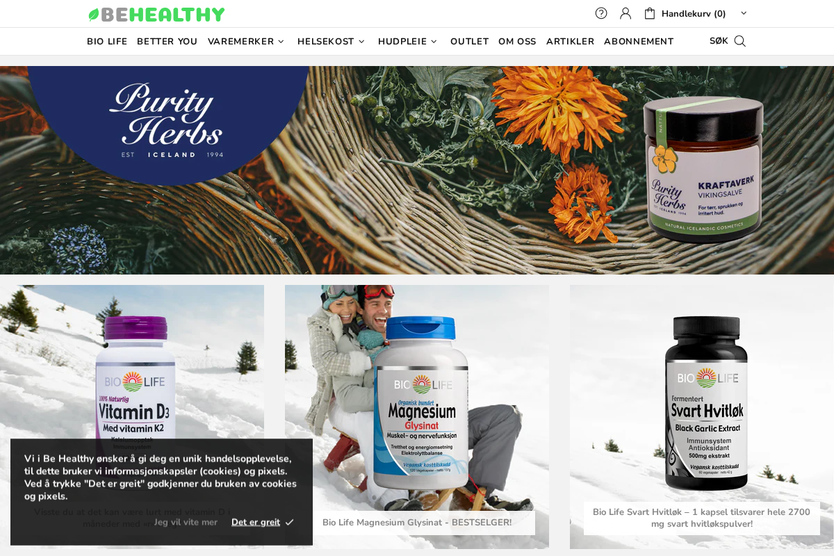 behealthy.no homepage screenshot