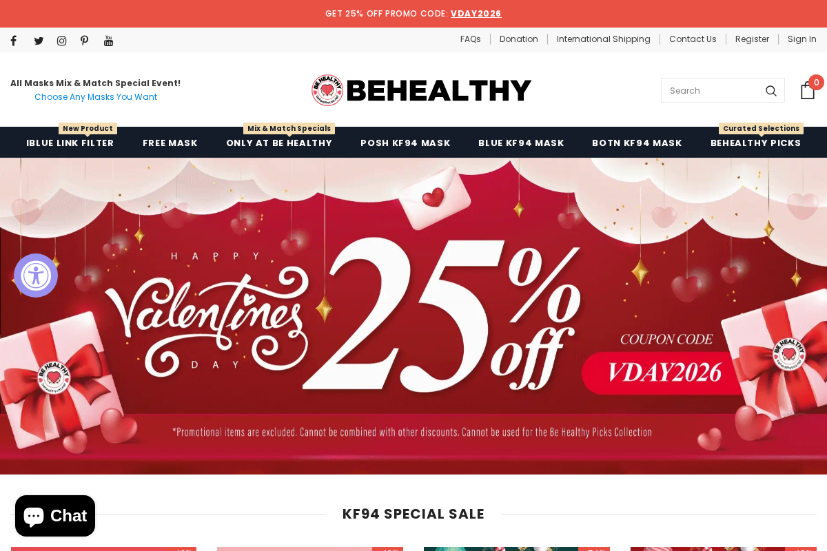 Be Healthy homepage screenshot